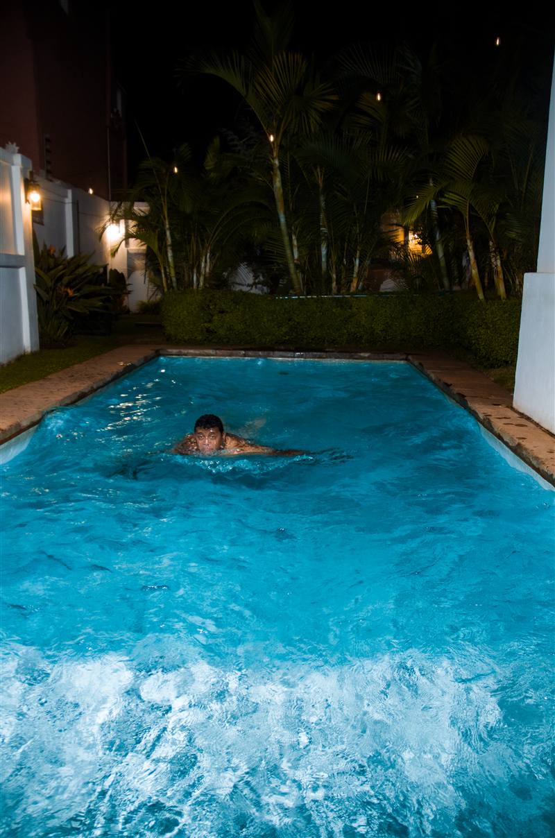 Piscine privée éclairée de la Villa Fotsy